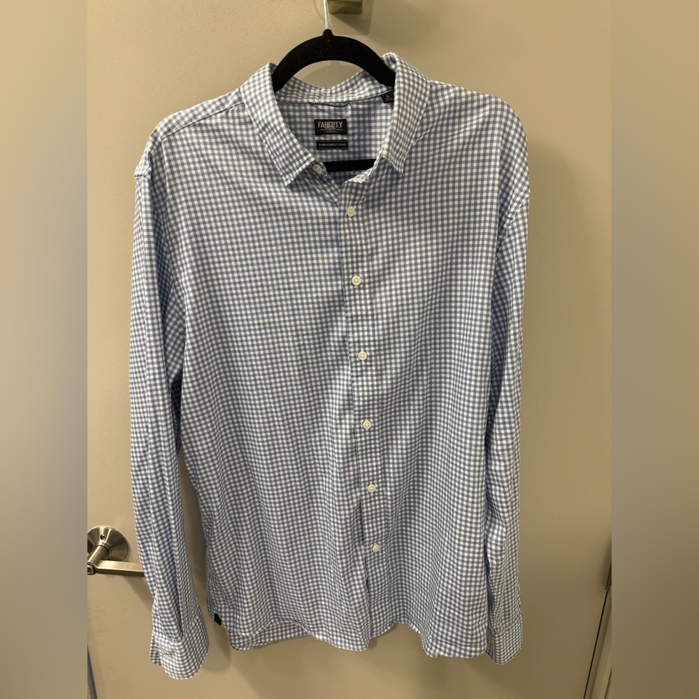 FAHERTY Movement™ Shirt - Light Blue Gingham